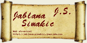Jablana Simakić vizit kartica